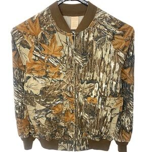 Vintage Duxbak Men’s Realtree Camo Full Zip Bomber Jacket Made in USA Size XXL